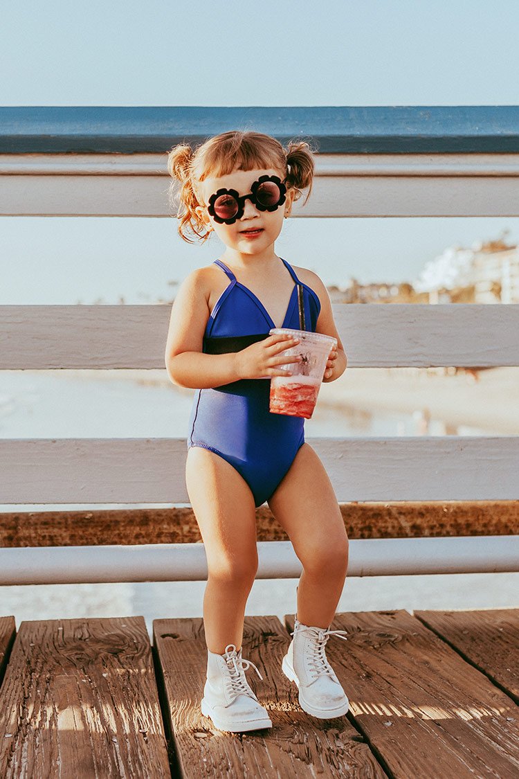 Maillot de bain une pi¨¨ce bretelles crois¨¦es ¨¤ col en V pour filles 