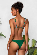 Charger l&#39;image dans la galerie, Bikini vert imprim¨¦ feuilles ¨¤ double bretelles 

