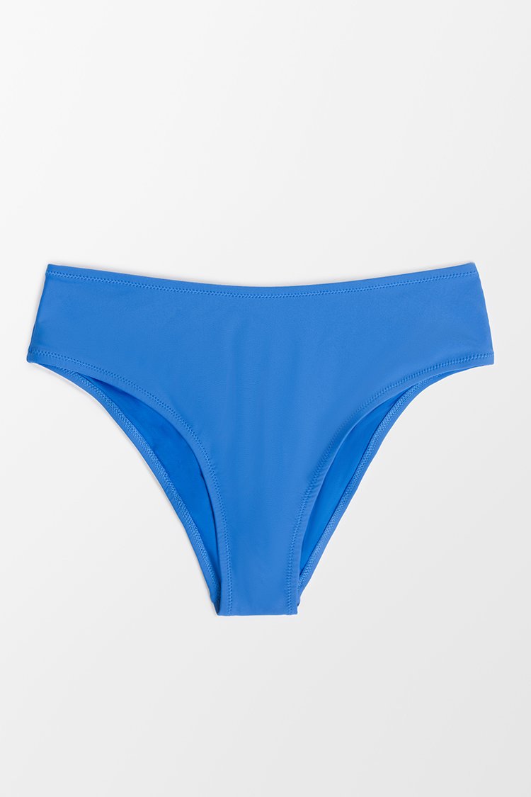 Bas de bikini bleu taille mi-haute