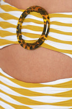 Charger l&#39;image dans la galerie, Bikini taille haute imprim¨¦ abstrait jaune et blanc 
